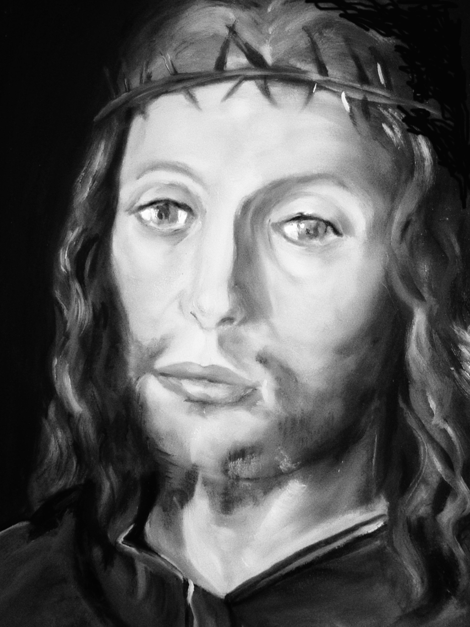 Christ oilpainting monochrome