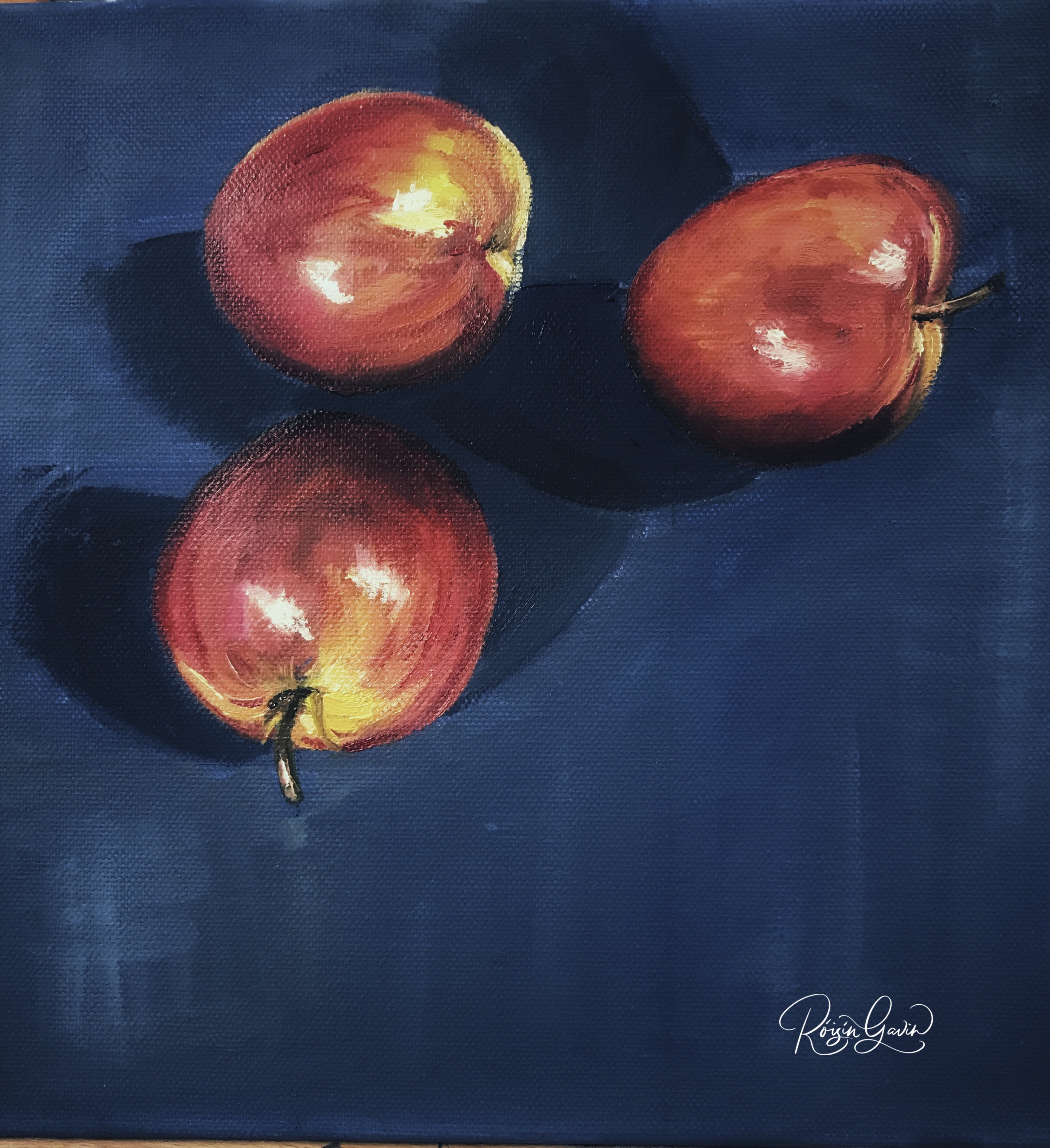 Three apples oilpainting
