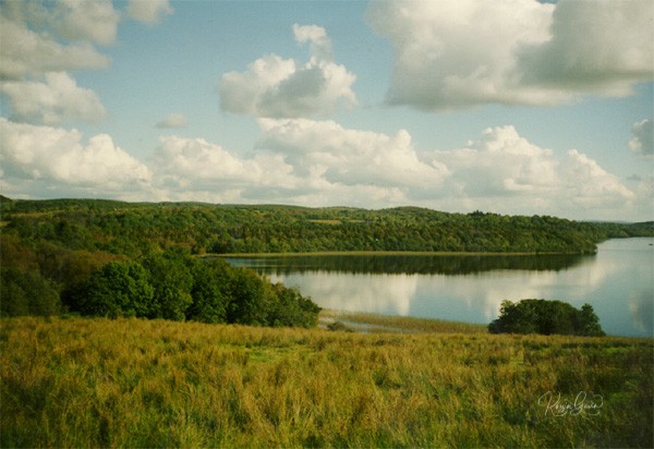 View of Lough Key Rock of Doon print