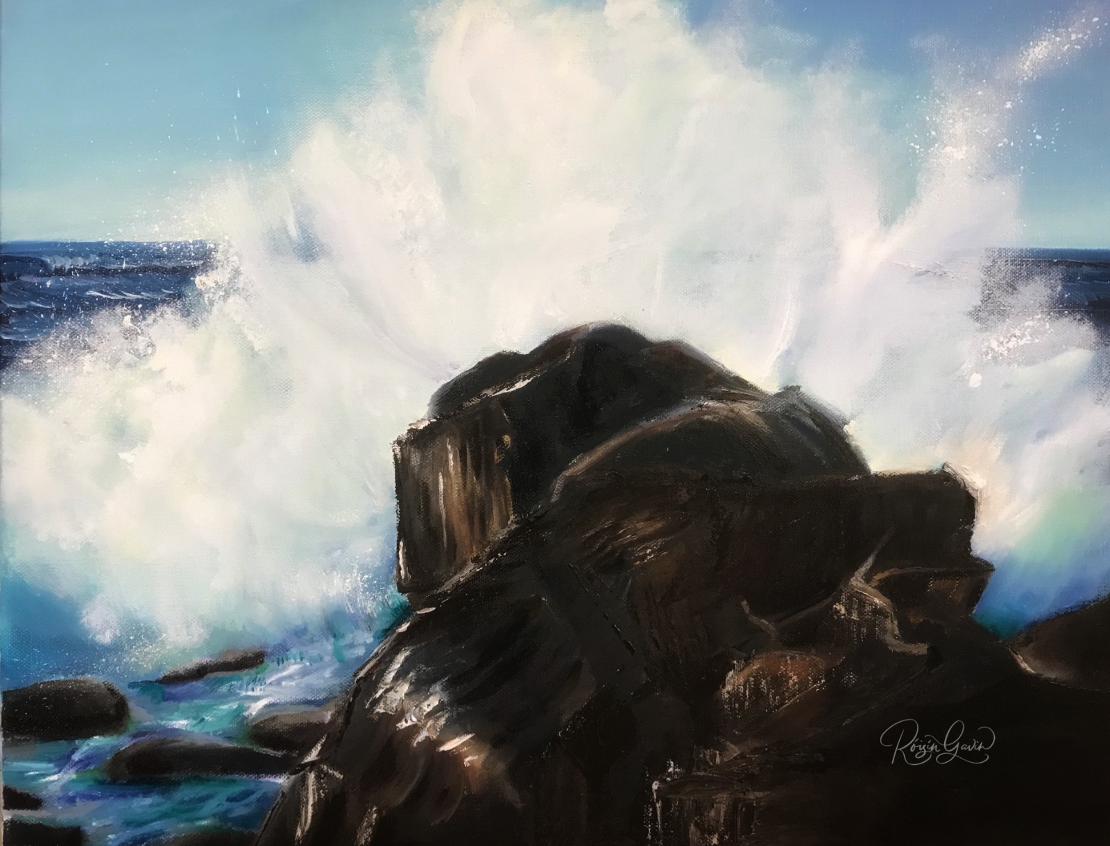 Wait for the wave oilpainting