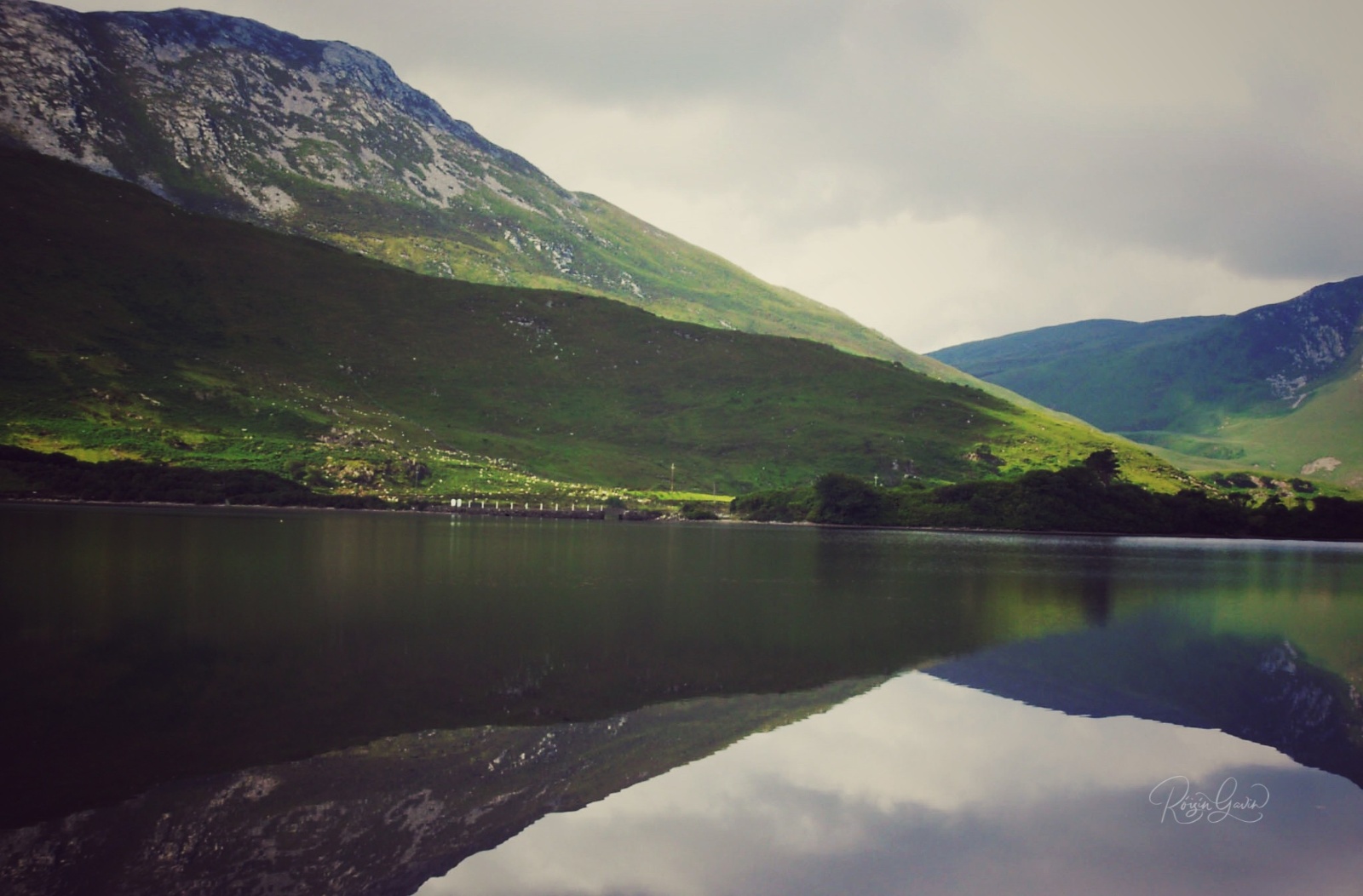 Mountains and reflections print